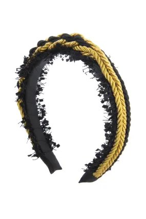 All Roped In Headband - Black/Gold