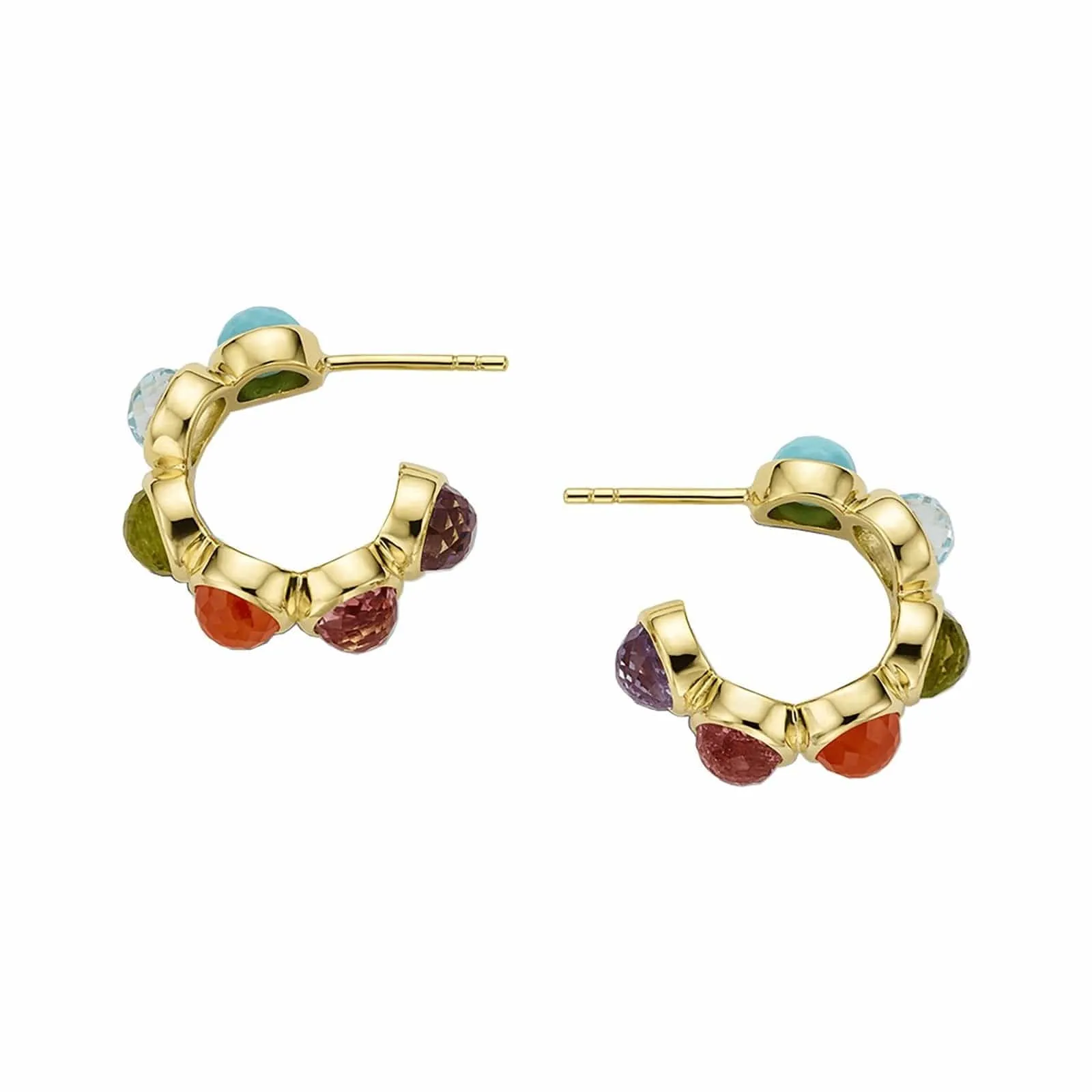 All-Stone Tiny Hoop Earrings in Rainbow