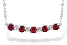 Allison Kaufman Ruby and Diamond Bar Necklace