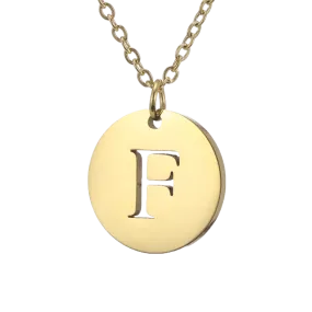 Alphabet Necklace Gold Plated - Letter F