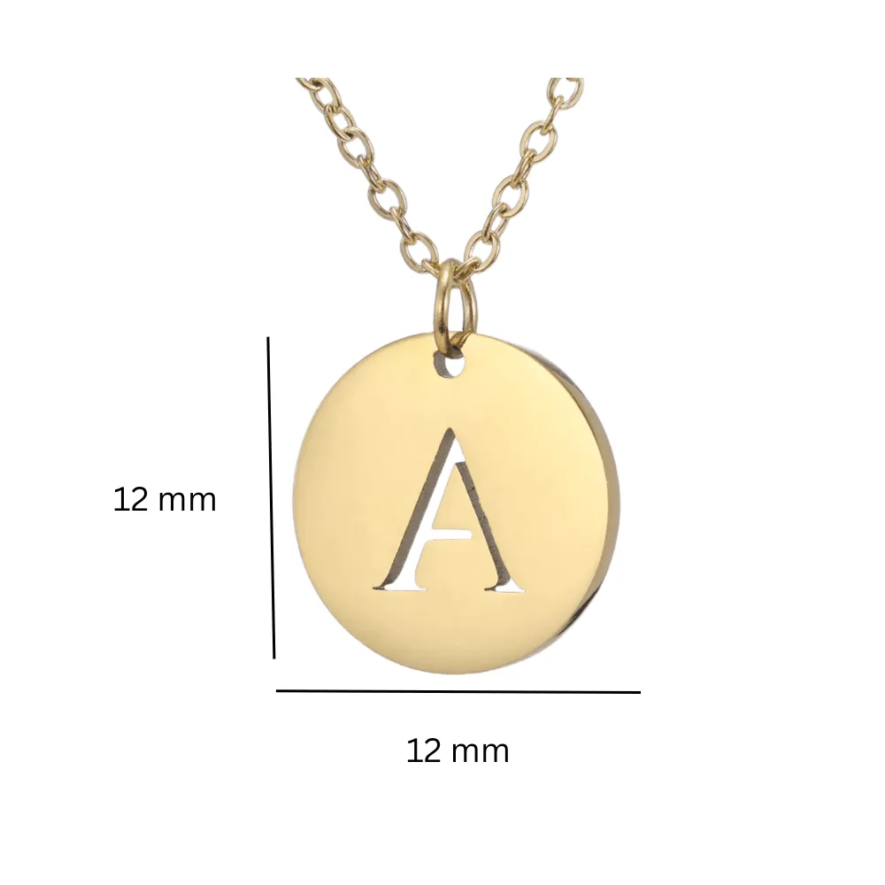 Alphabet Necklace Gold Plated - Letter F