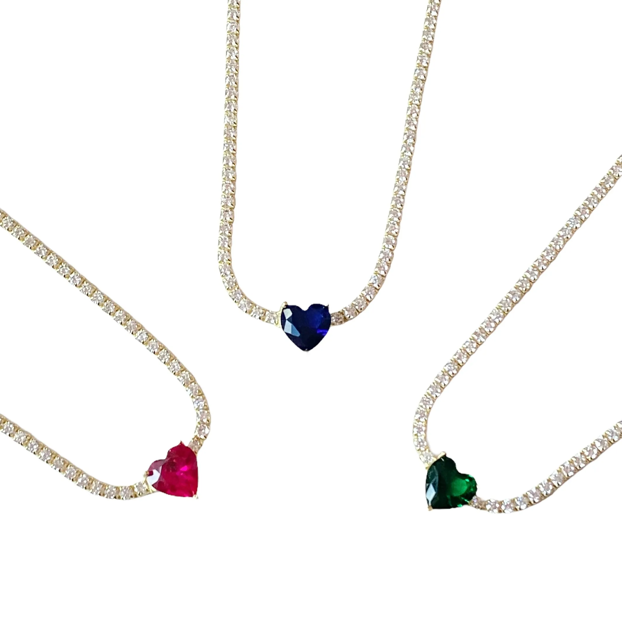 Amy Gemstone Heart Necklace