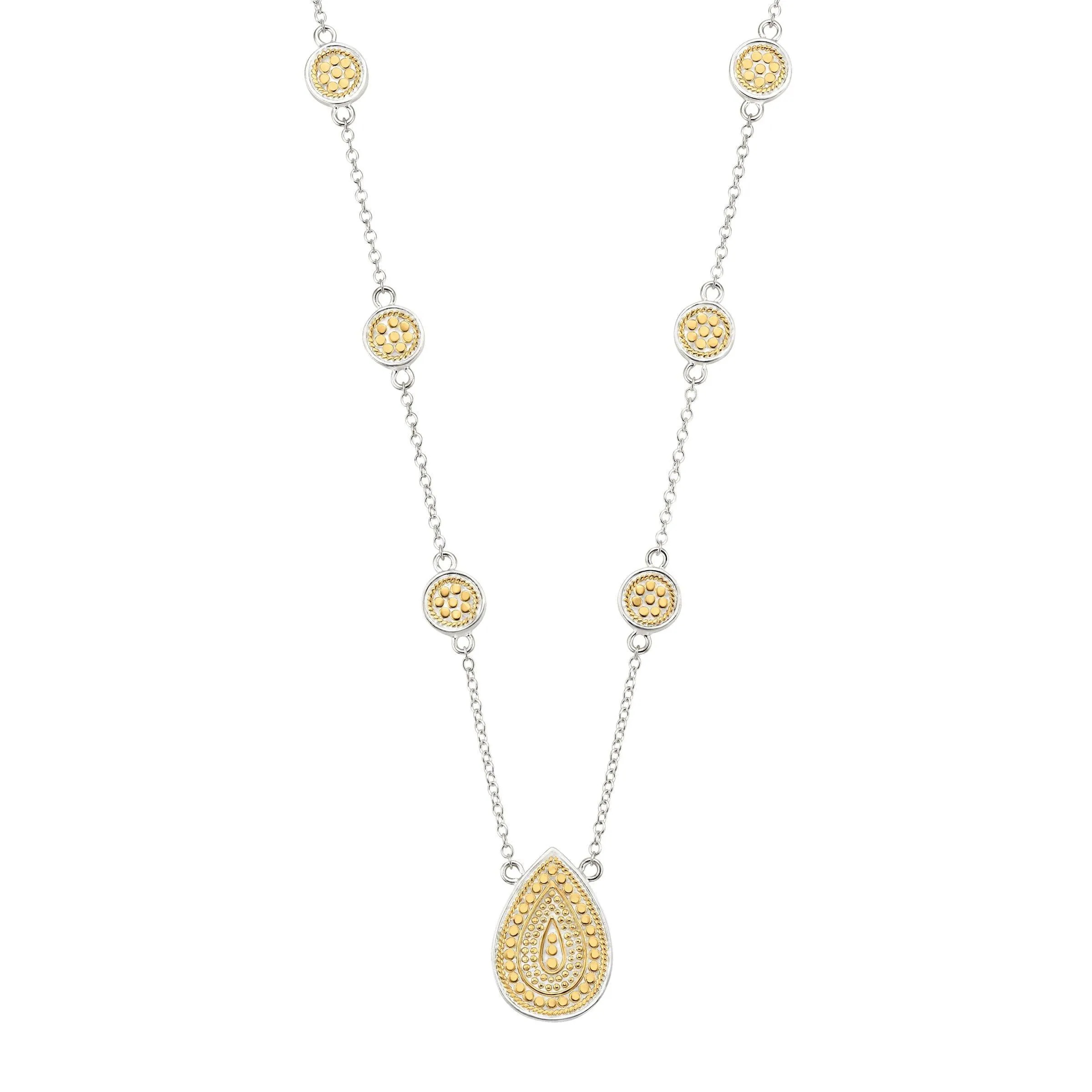 Anna Beck Gold and Silver Signature Teardrop Necklace