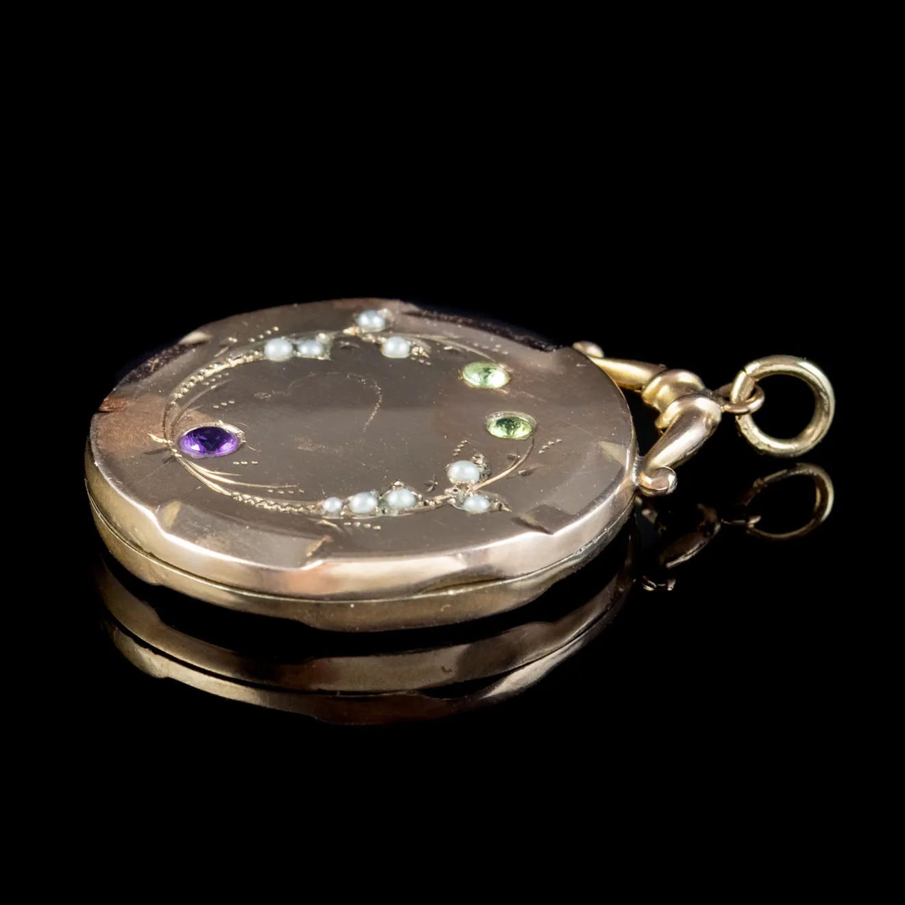 Antique Edwardian Suffragette Locket 9Ct Gold Circa 1910