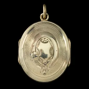 Antique Victorian Double Sided Family Locket 9Ct Gold Circa 1900