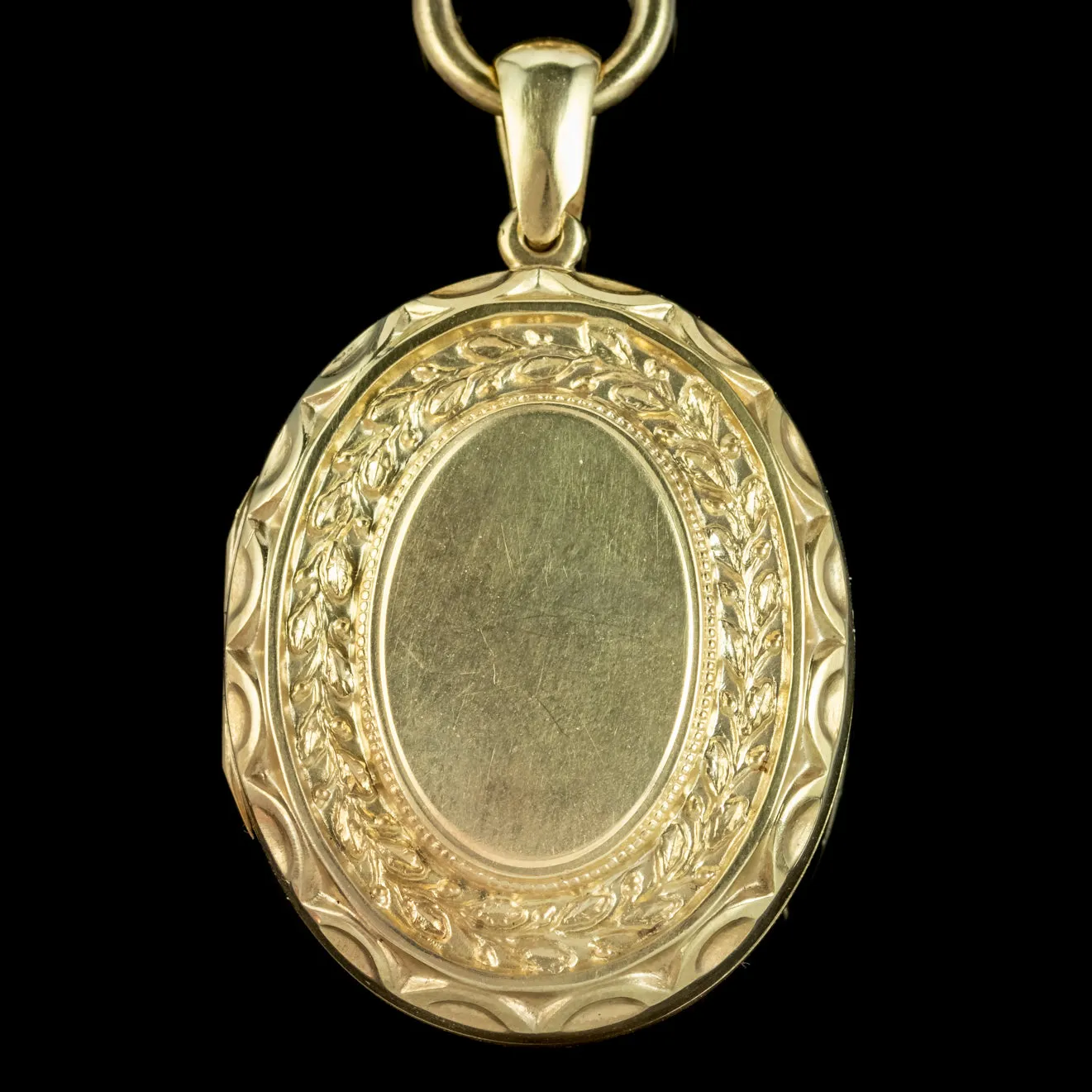 Antique Victorian Ivy Locket Collar Necklace Silver 18ct Gold Gilt Circa 1880