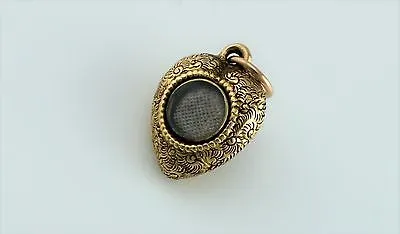 Antique Victorian Yellow Gold Heart Locket Charm Pendant