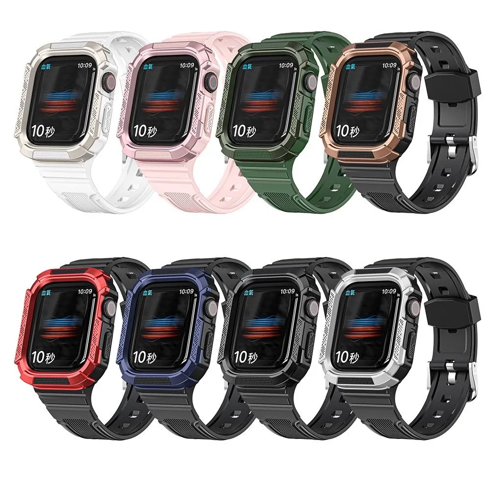 Apple Watch 40mm bi-color TPU cover with watch strap - Black / Red