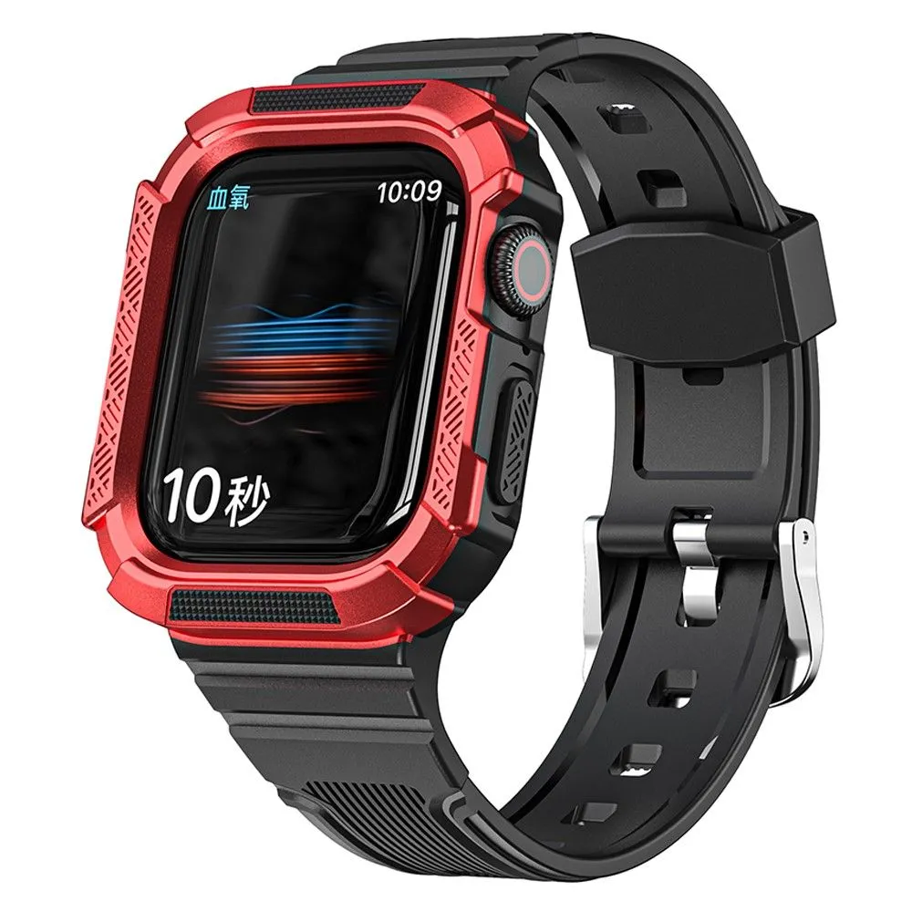 Apple Watch 40mm bi-color TPU cover with watch strap - Black / Red