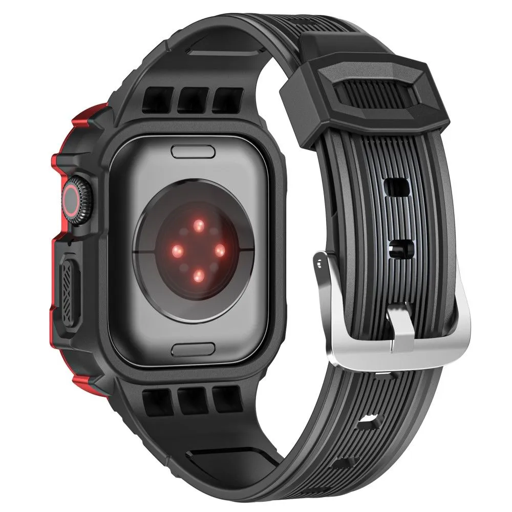 Apple Watch 40mm bi-color TPU cover with watch strap - Black / Red