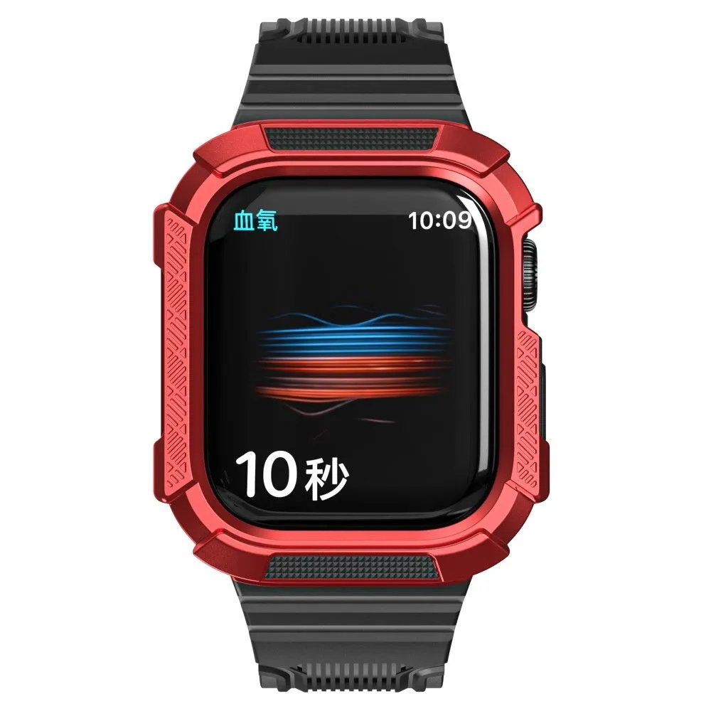 Apple Watch 40mm bi-color TPU cover with watch strap - Black / Red