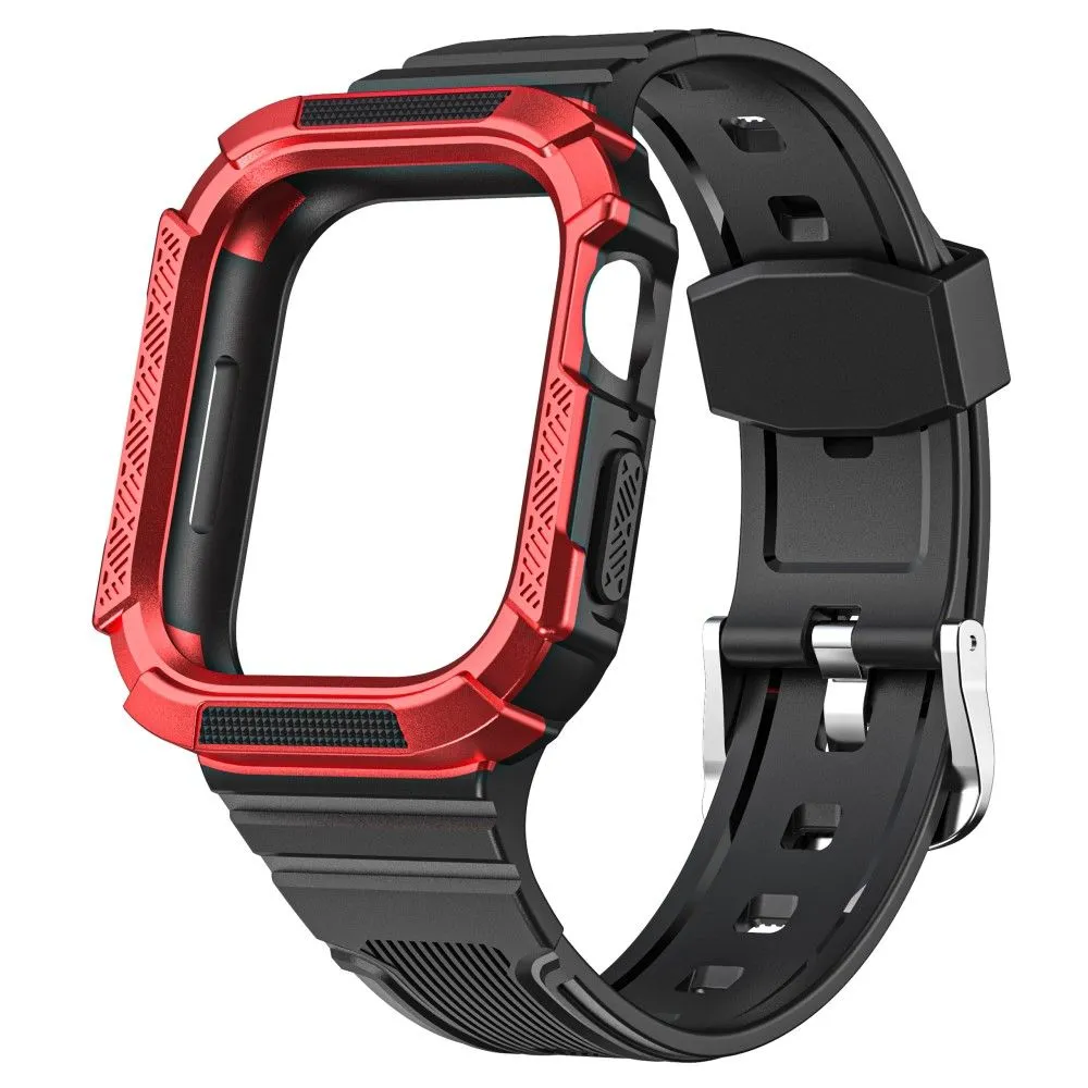 Apple Watch 40mm bi-color TPU cover with watch strap - Black / Red