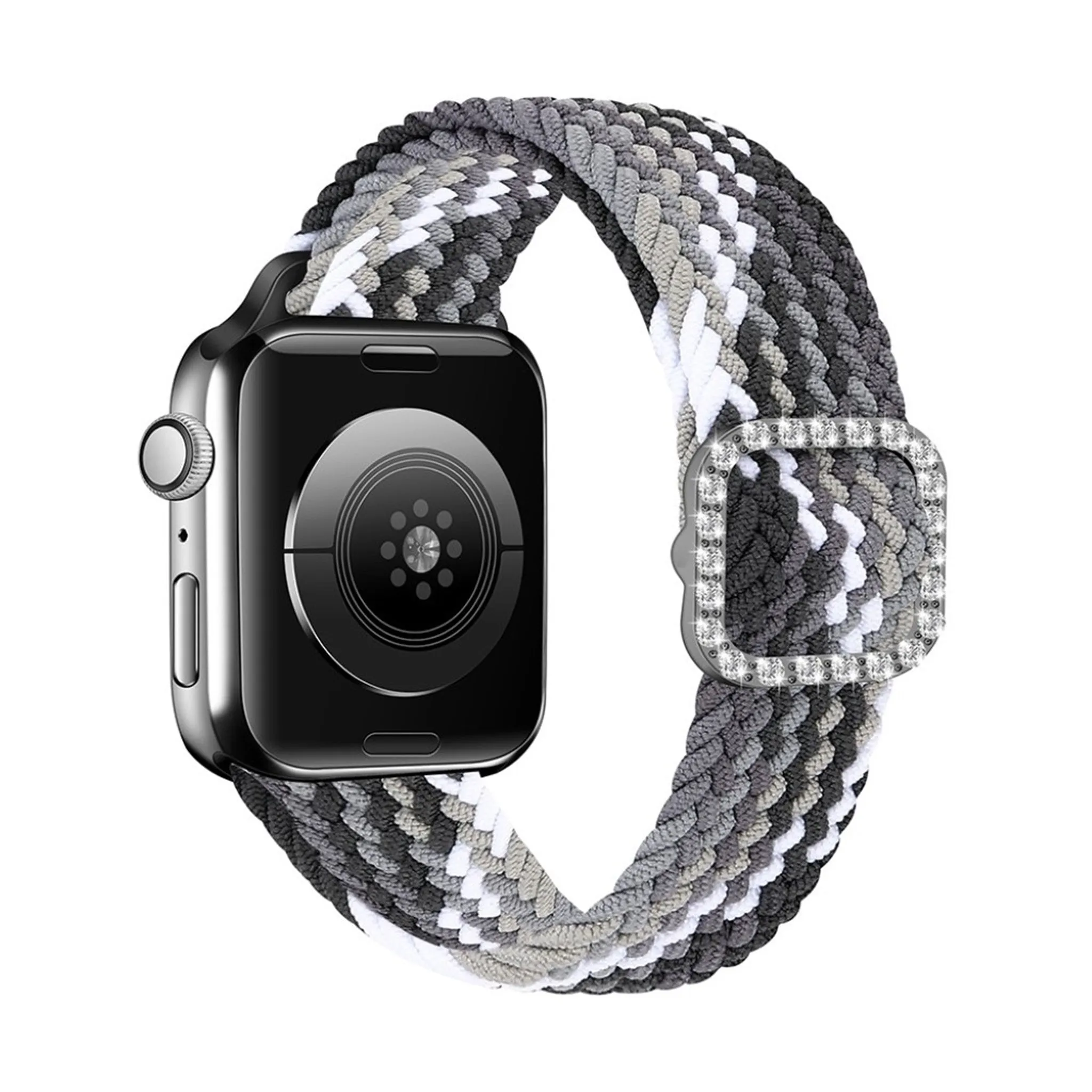 Apple Watch 40mm nylon watch strap in rhinestone buckle - Black Color