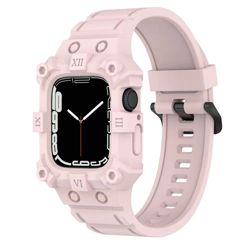 Apple Watch (41mm) cool silicone watch strap with cover - Pink