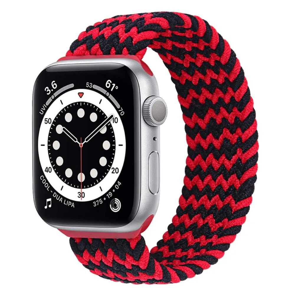 Apple Watch (41mm) elastic watch strap - Black / Red / Size: M