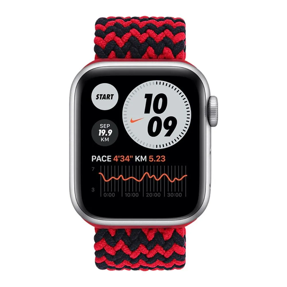 Apple Watch (41mm) elastic watch strap - Black / Red / Size: M