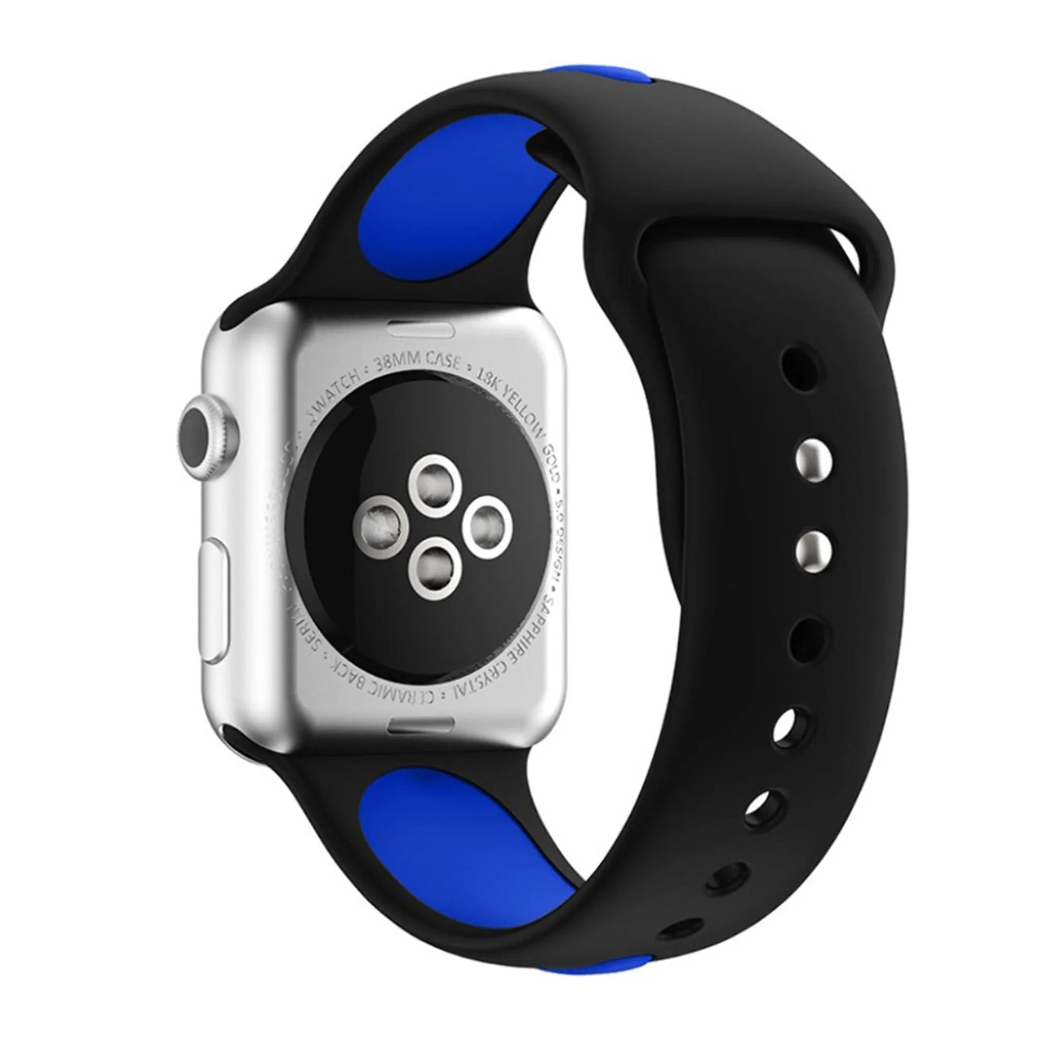 Apple Watch 42mm two-tone soft silicone watchband - Black   Blue