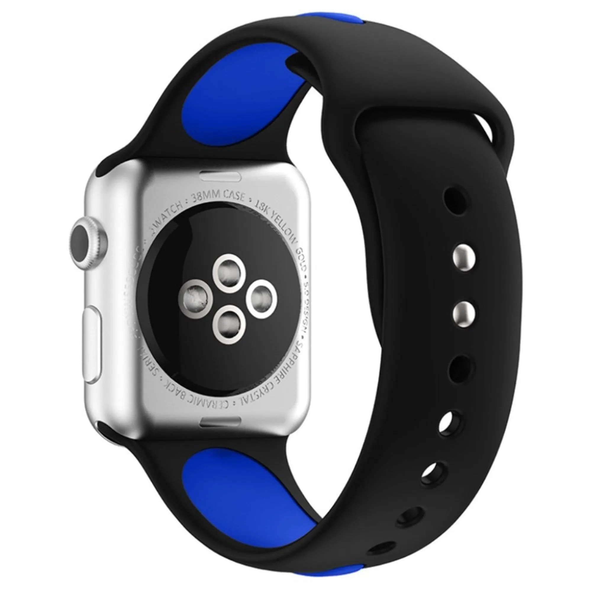 Apple Watch 42mm two-tone soft silicone watchband - Black   Blue