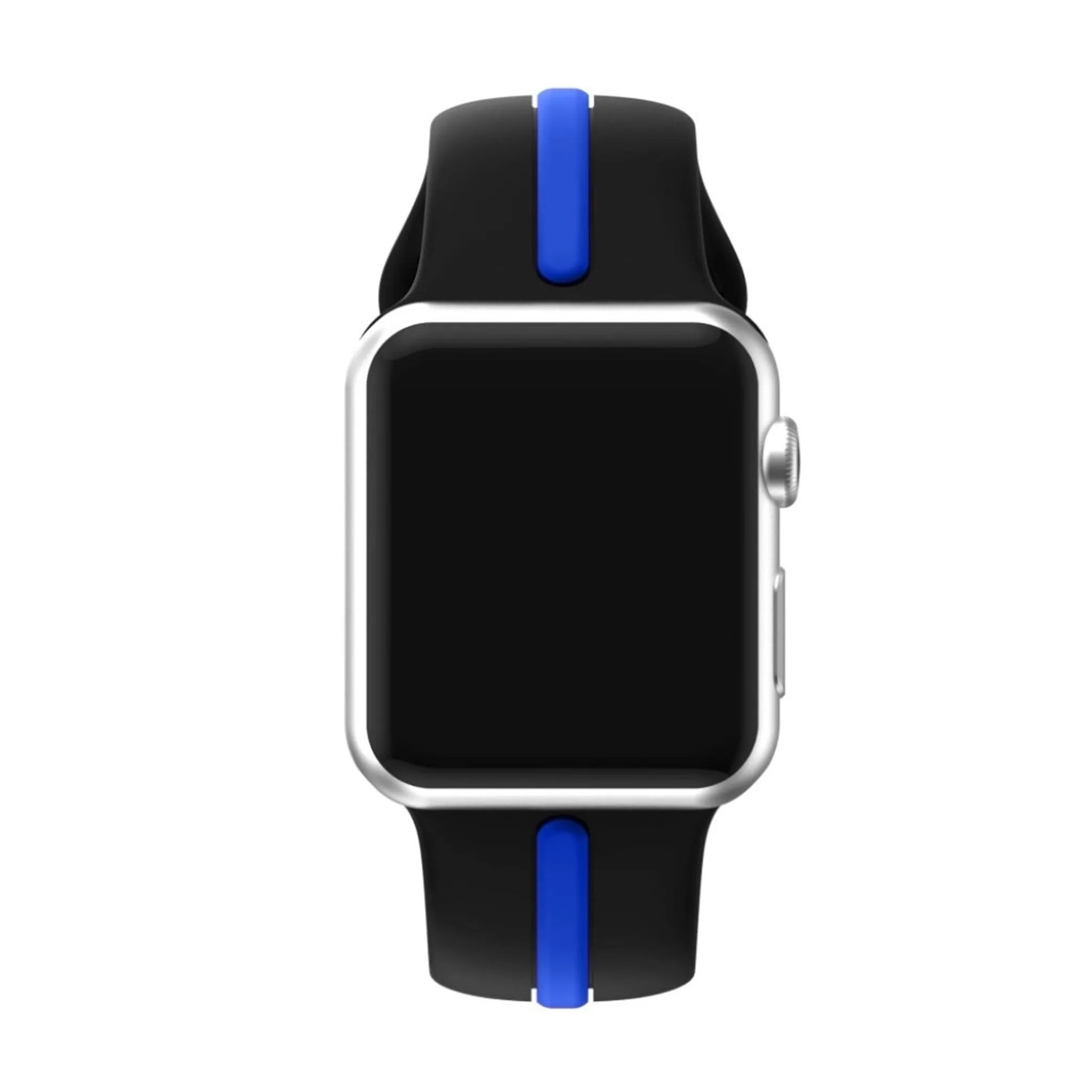 Apple Watch 42mm two-tone soft silicone watchband - Black   Blue