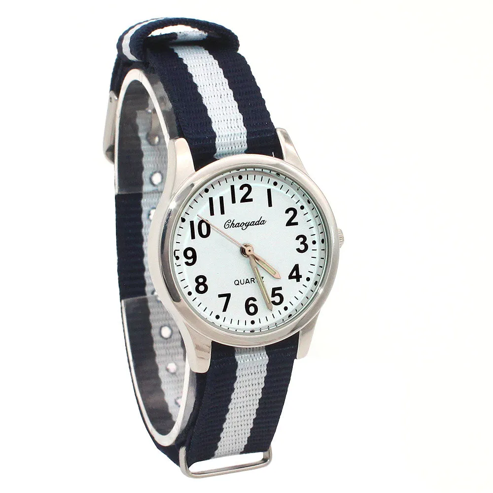 arrived boy fashion sports colorful nylon casual child gift clock kids Luminous pointer quartz watch girls casual watches