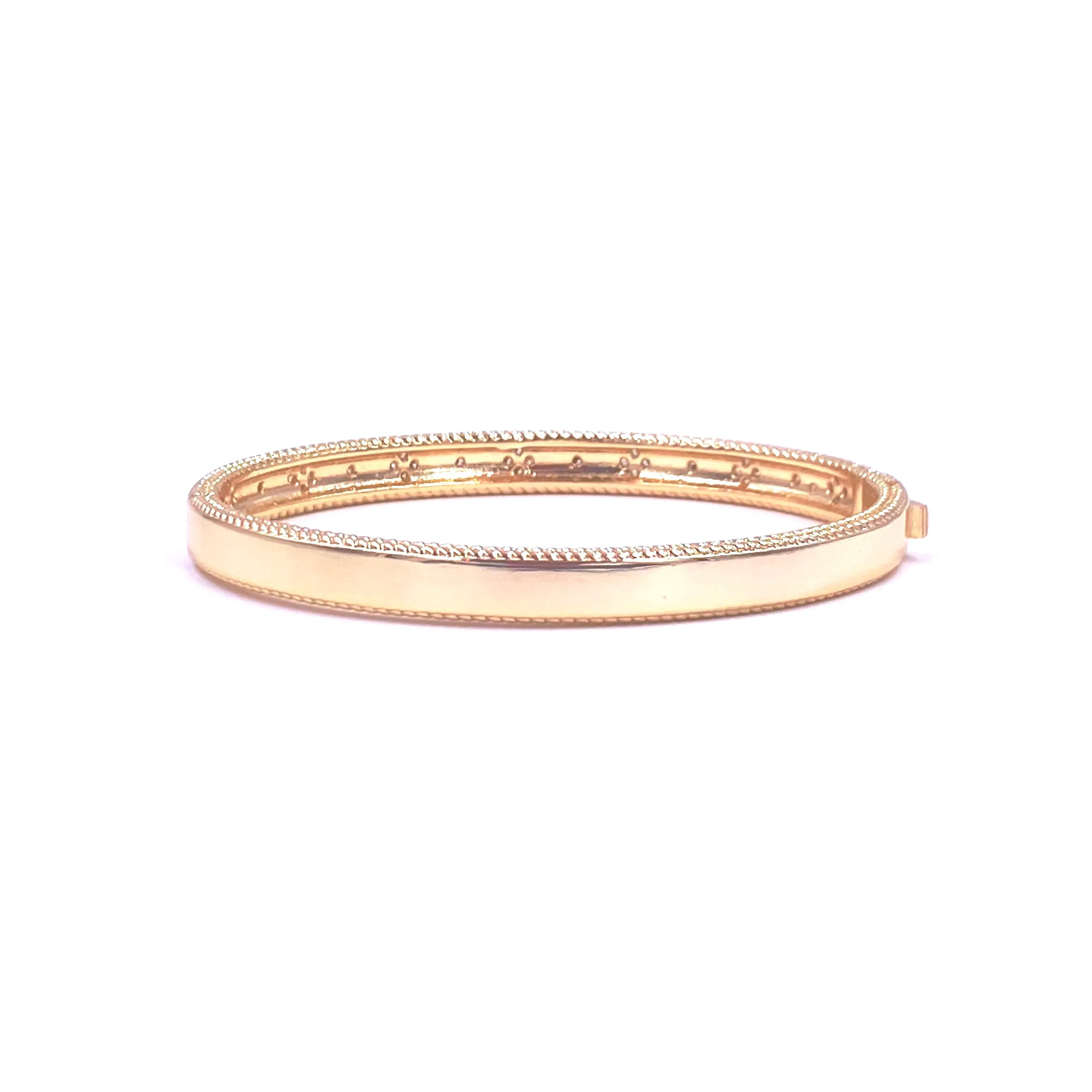 Ashley Gold Stainless Steel Gold Plated Inlay CZ Bangle Bracelet