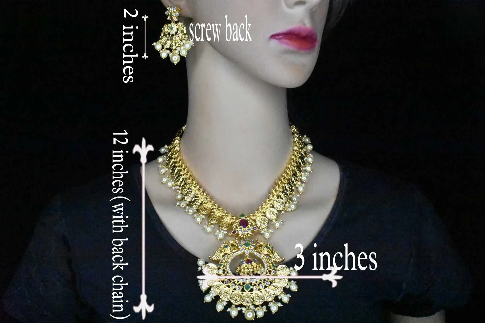 Asp Fashion Jewellery Antique Gold kasu Necklace