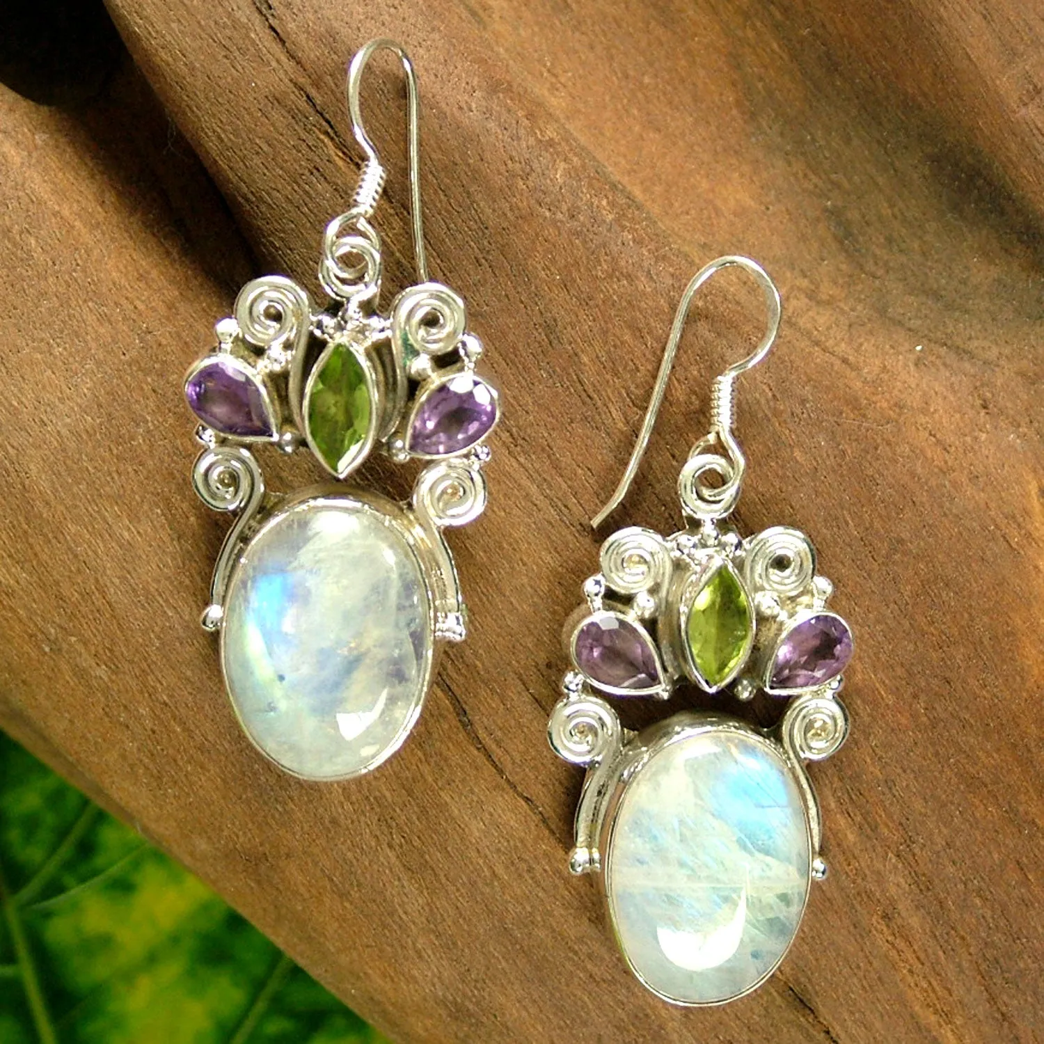 Aura Multi-Gem Hook Earrings