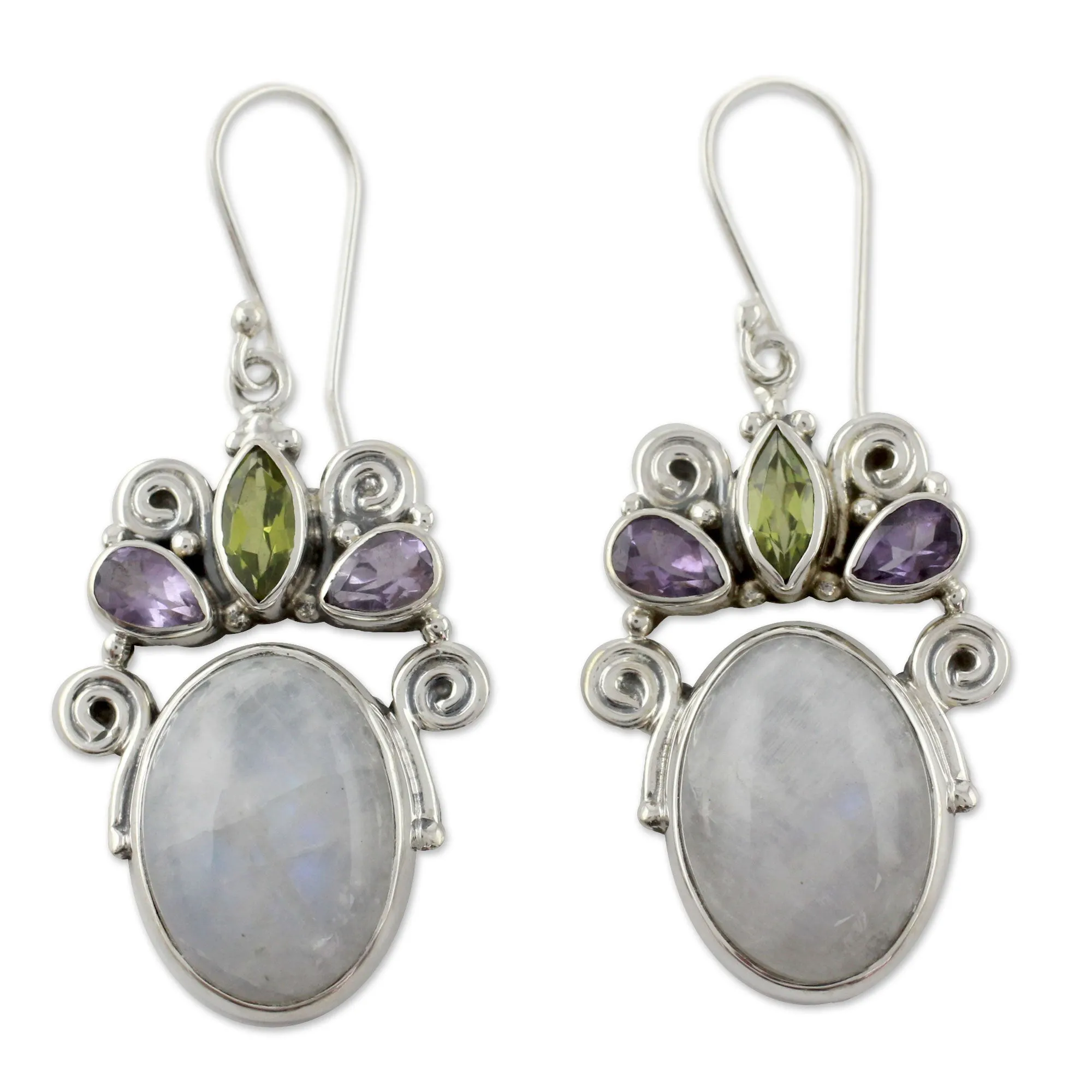 Aura Multi-Gem Hook Earrings