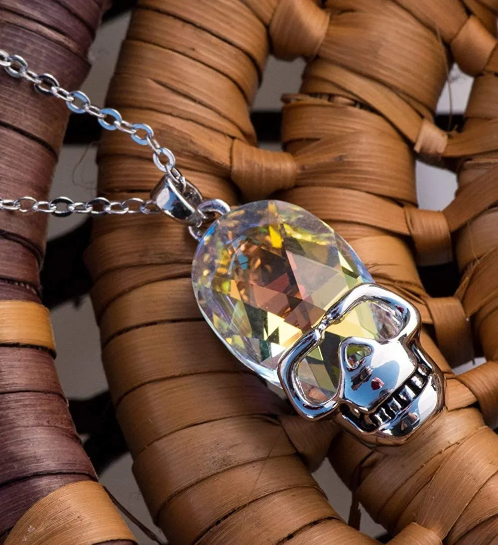 Aurora Borilles Austrian Crystal Skull Necklace