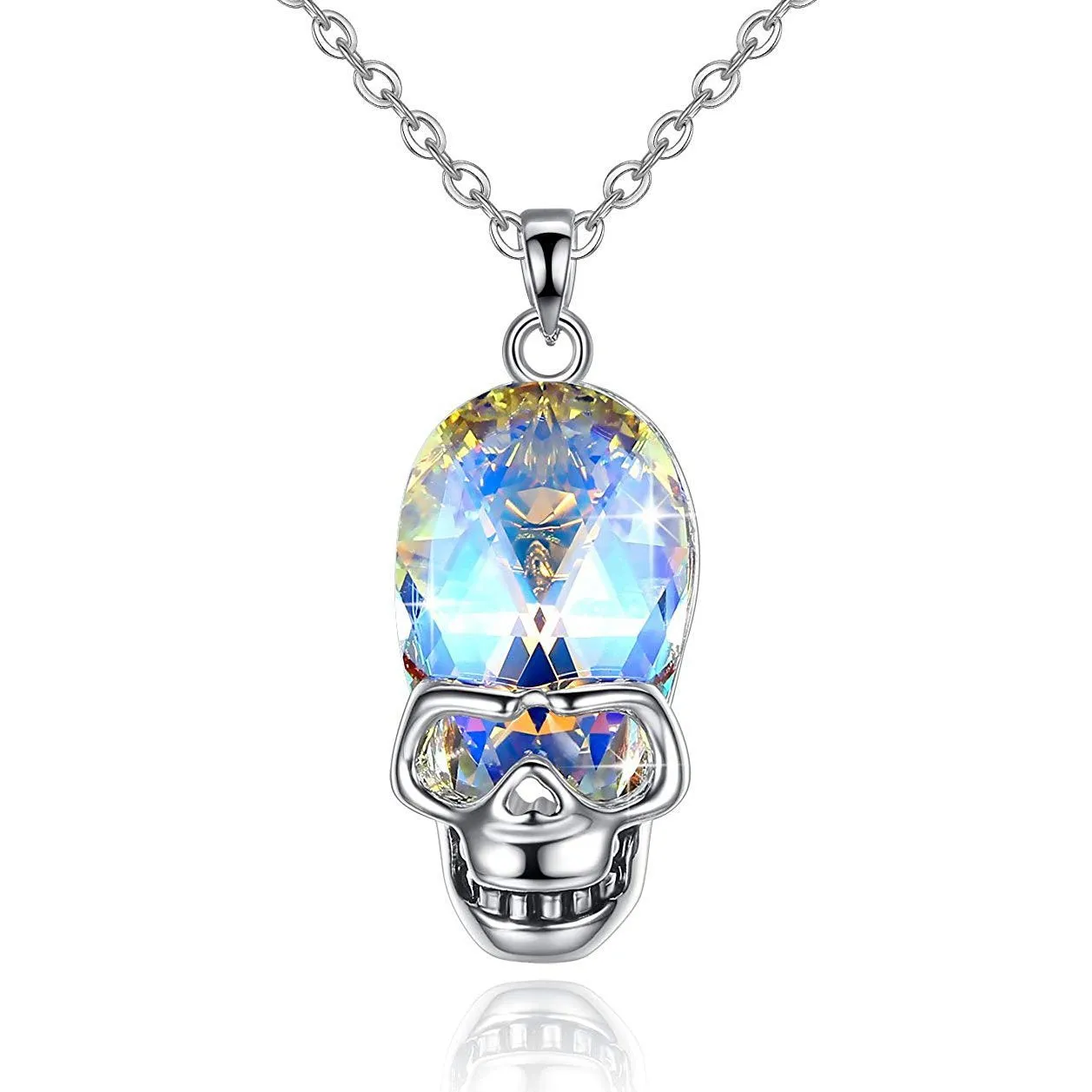 Aurora Borilles Austrian Crystal Skull Necklace