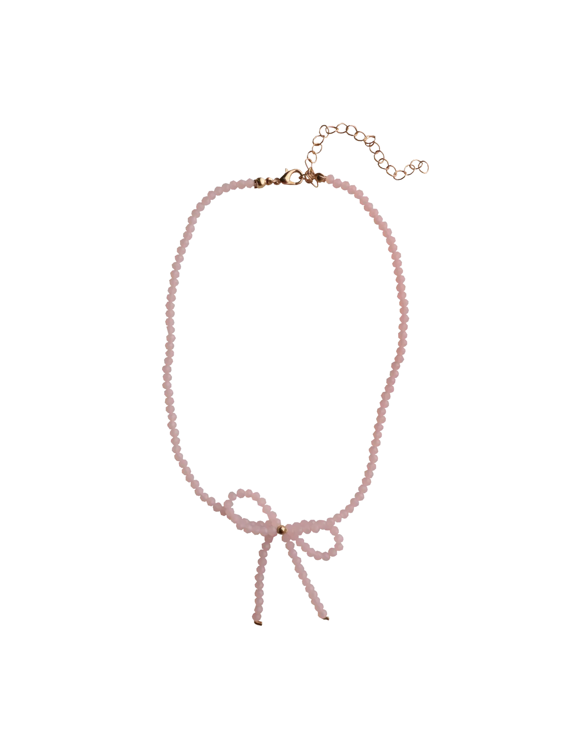 AVA BOW NECKLACE PALE PINK