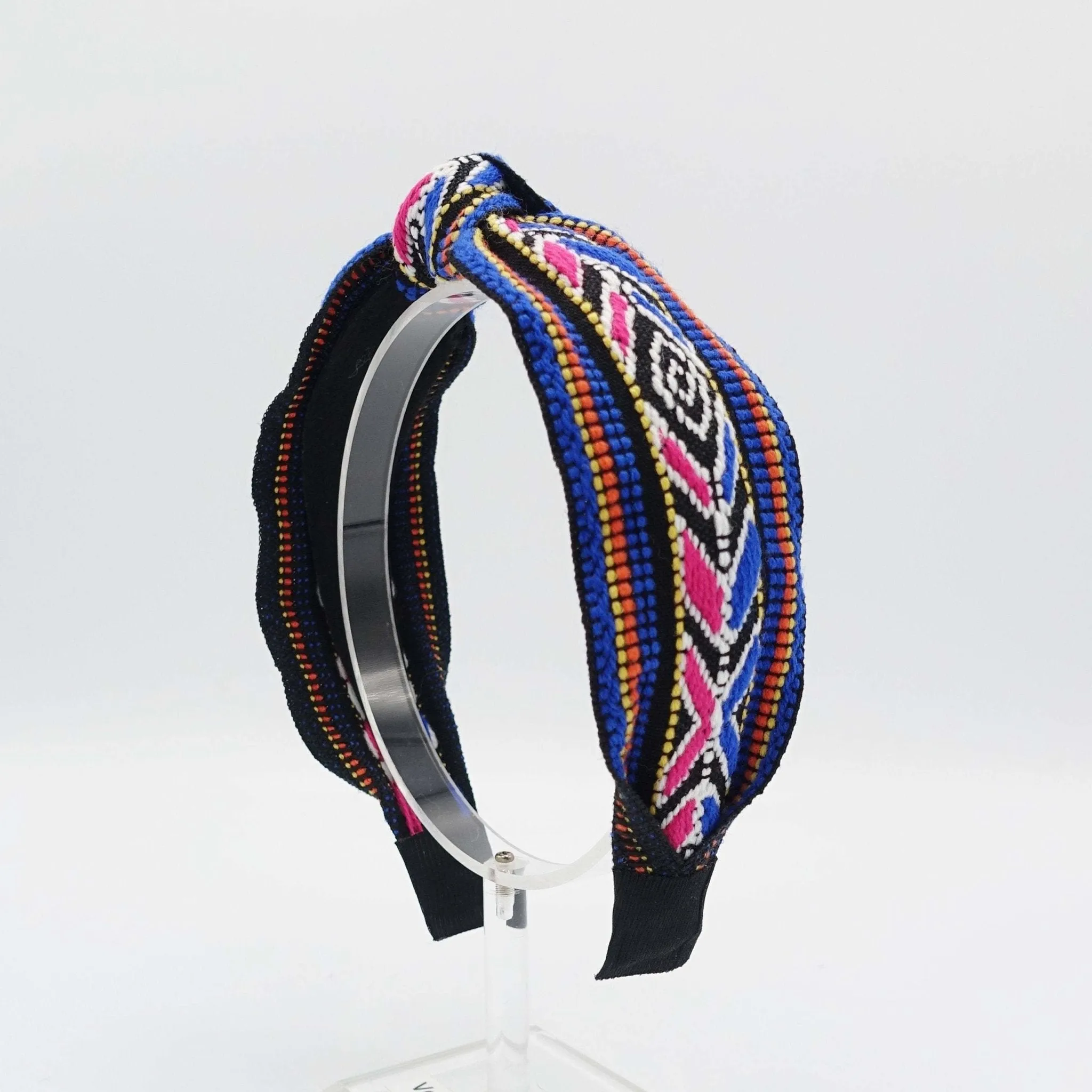 aztec pattern headband jacquard knot hairband woman hair accessory