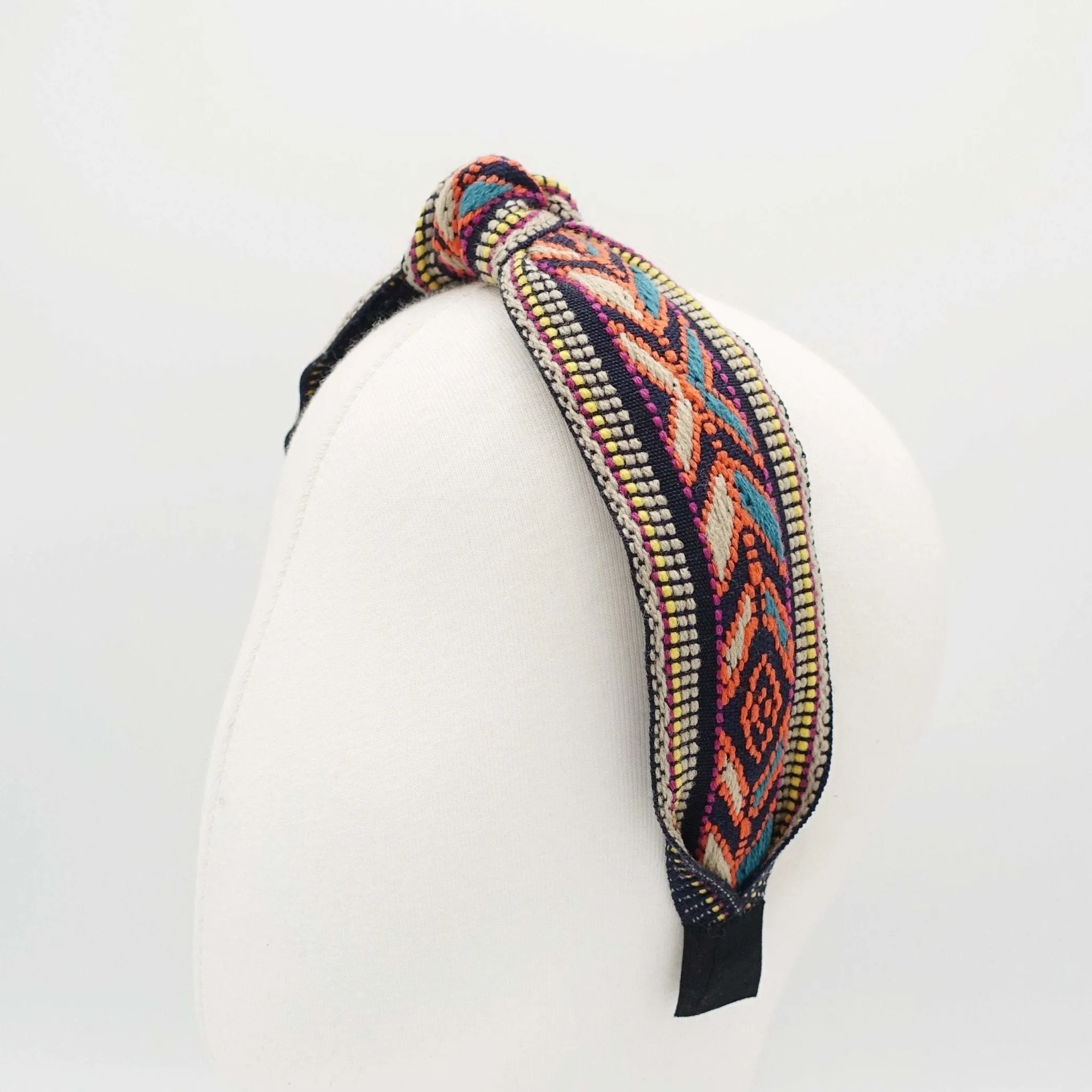 aztec pattern headband jacquard knot hairband woman hair accessory