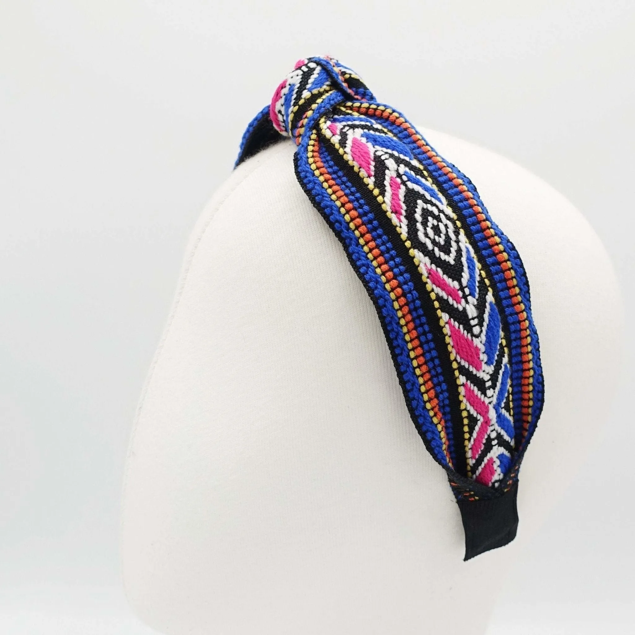 aztec pattern headband jacquard knot hairband woman hair accessory