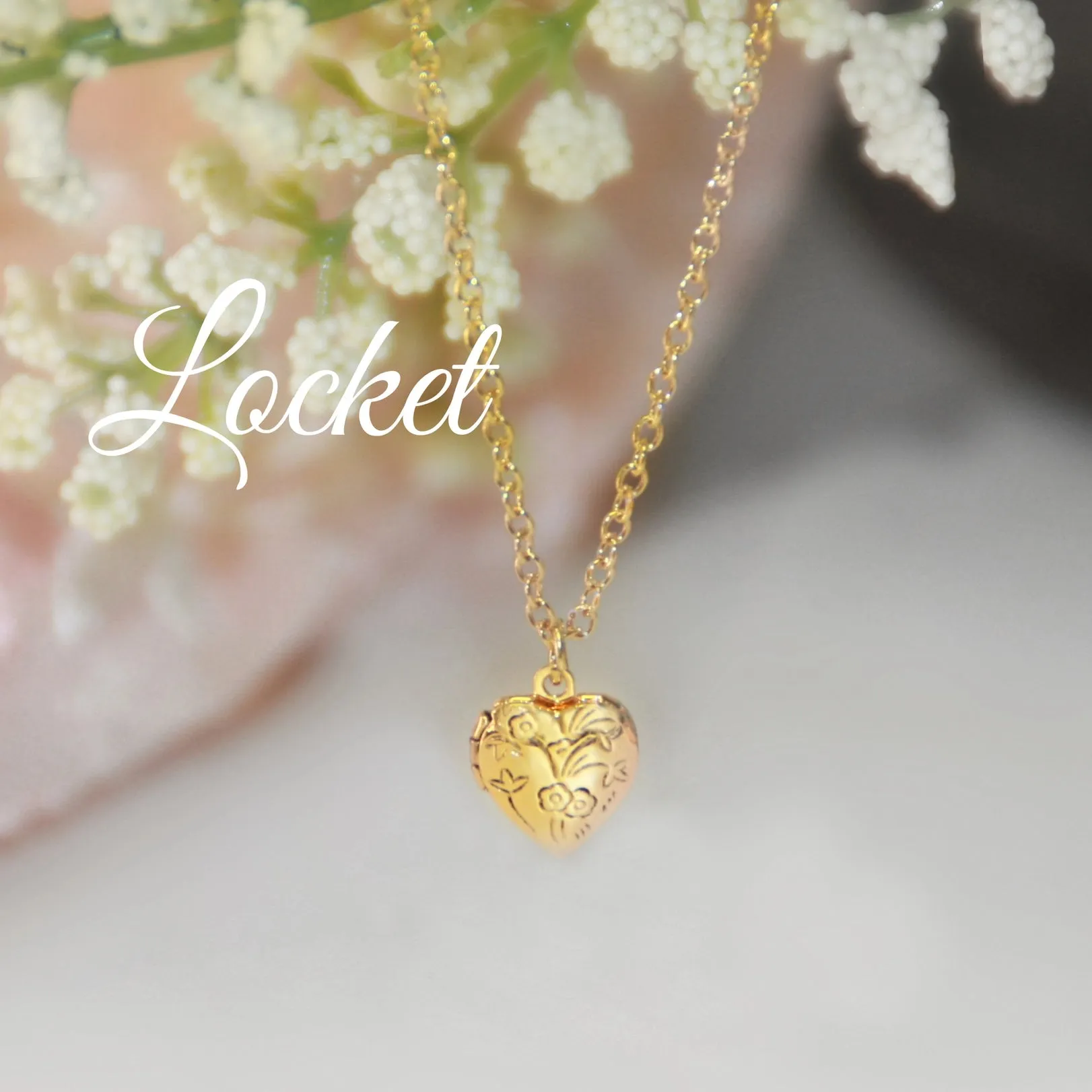 Baby's First Sweet "Heart" Locket Necklace