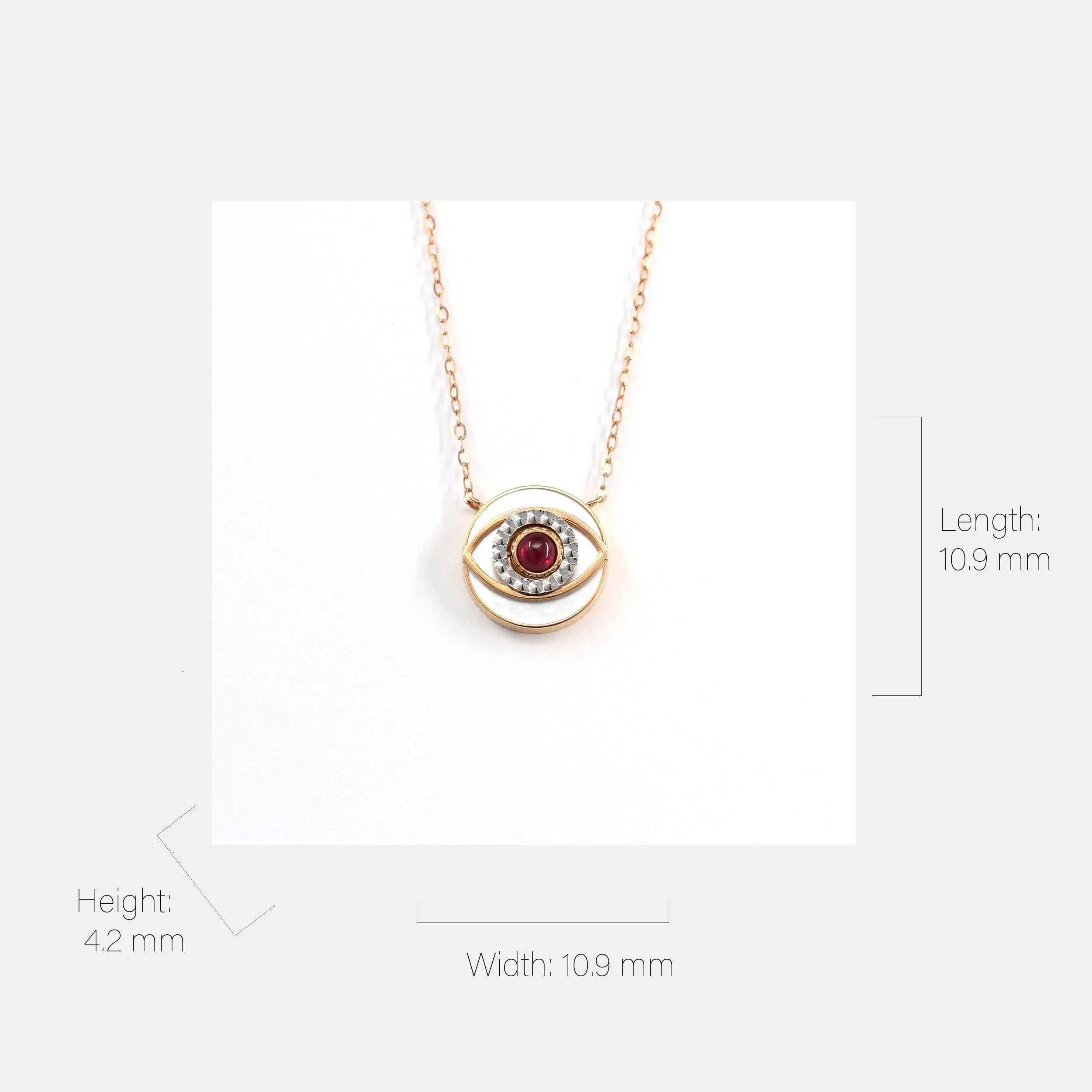 Baikalla™ 18K Rose Gold & Ruby Diamond Evil Eyes Pendant Necklace (4 in 1)