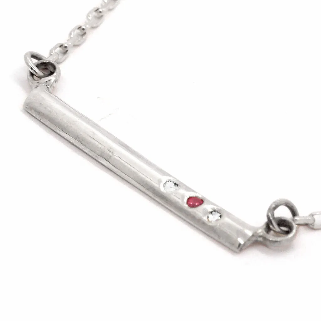 Balance Bar Ruby & Diamonds Pendant