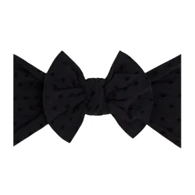 BBB Pattern Knot Headband in Black / Black dot