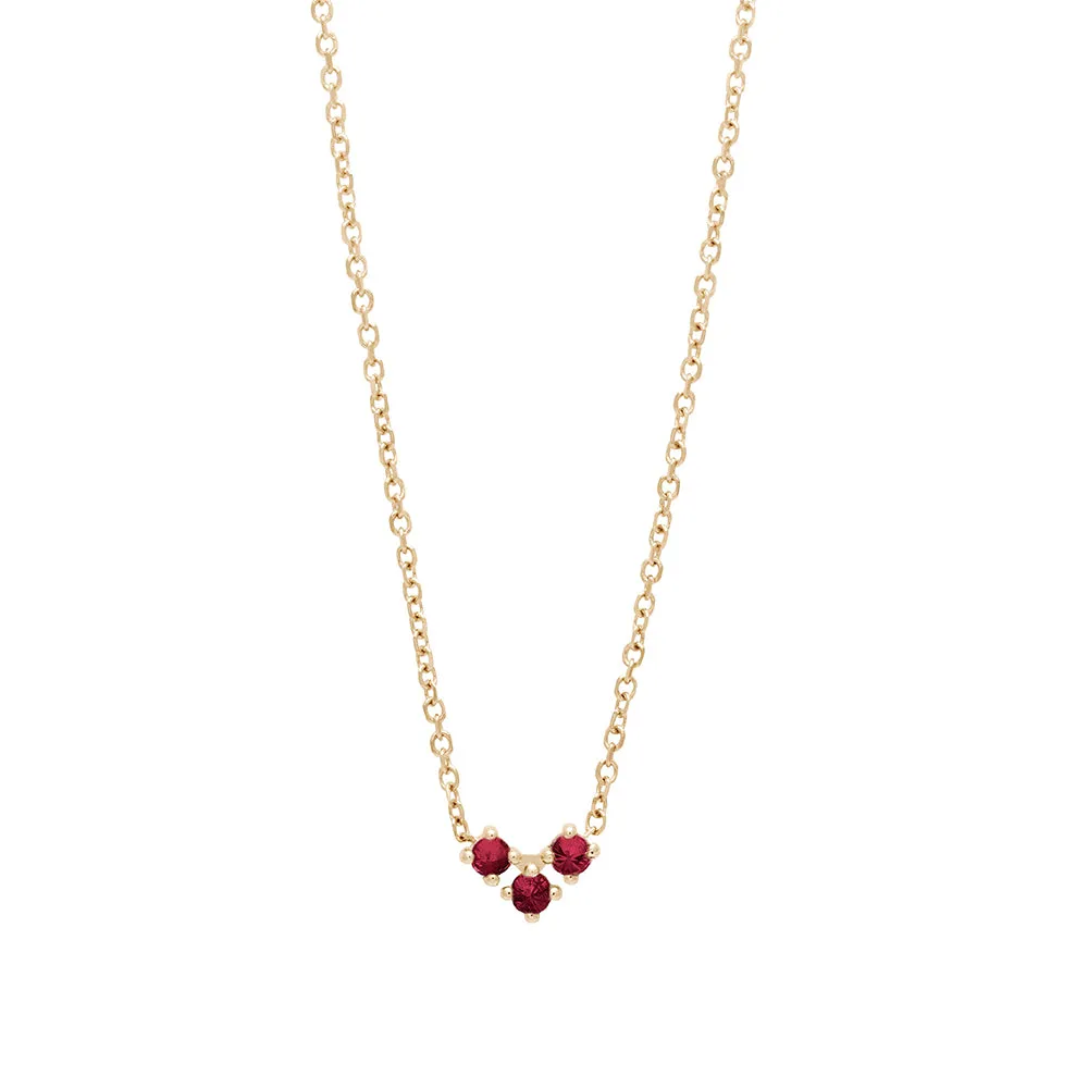 Bea Arrow Necklace - Yellow Gold & Ruby