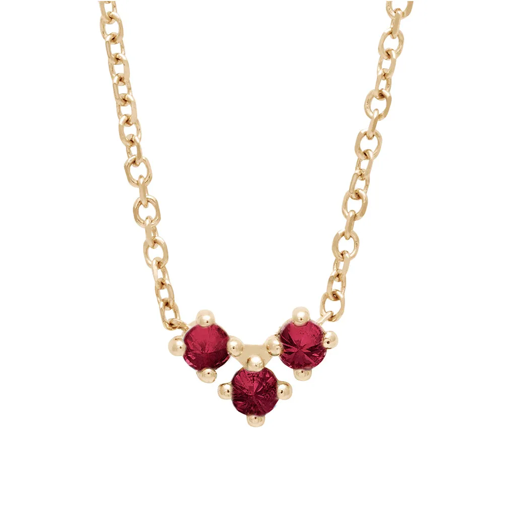 Bea Arrow Necklace - Yellow Gold & Ruby