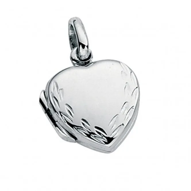 Beginnings Sterling Silver P2702 Small Engravd Heart Locket Pendant