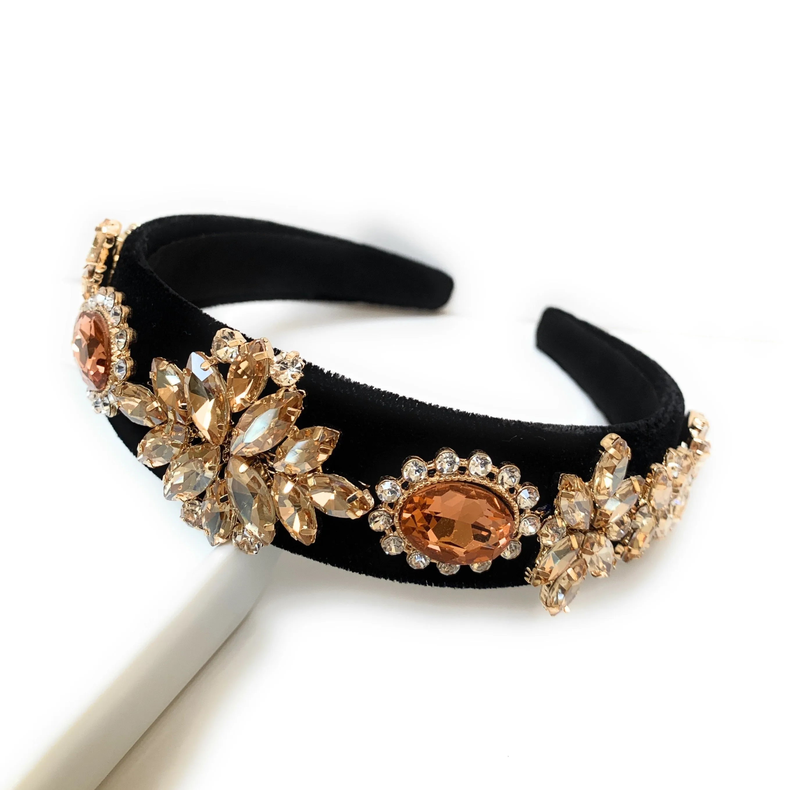 Bella Jeweled Headband (Beige)