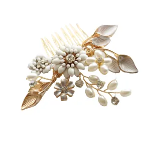 Bellamie Gold Double Flower Hair Comb