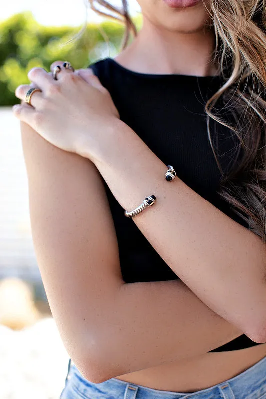 BEST SELLER!! Classic Cable Two Tone Bracelet