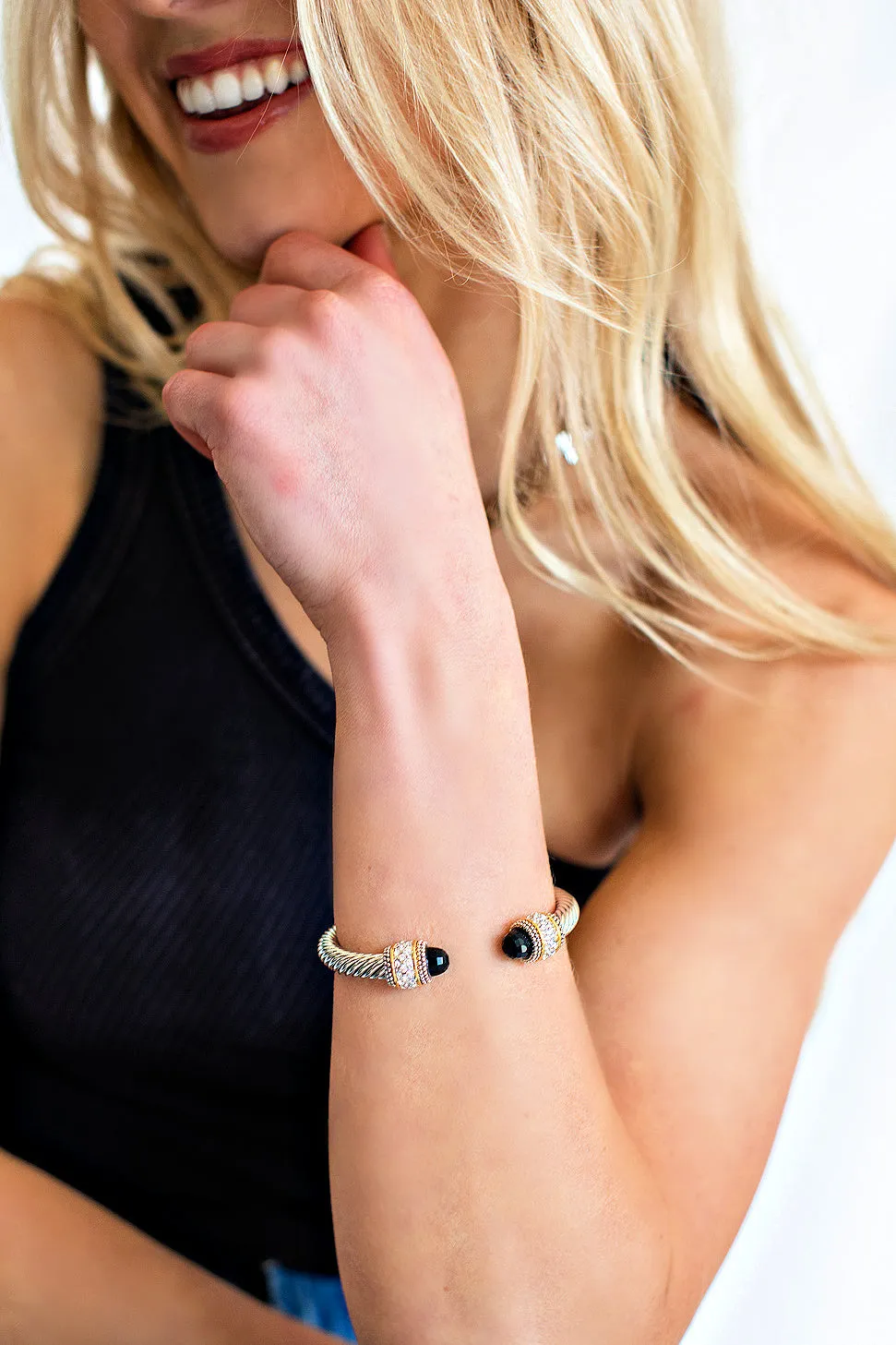 BEST SELLER!! Classic Cable Two Tone Bracelet