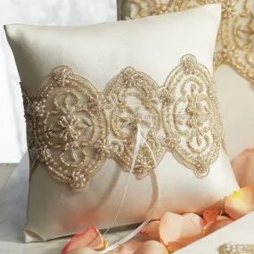 Beverly Clark The Luxe Collection Ring Pillow White