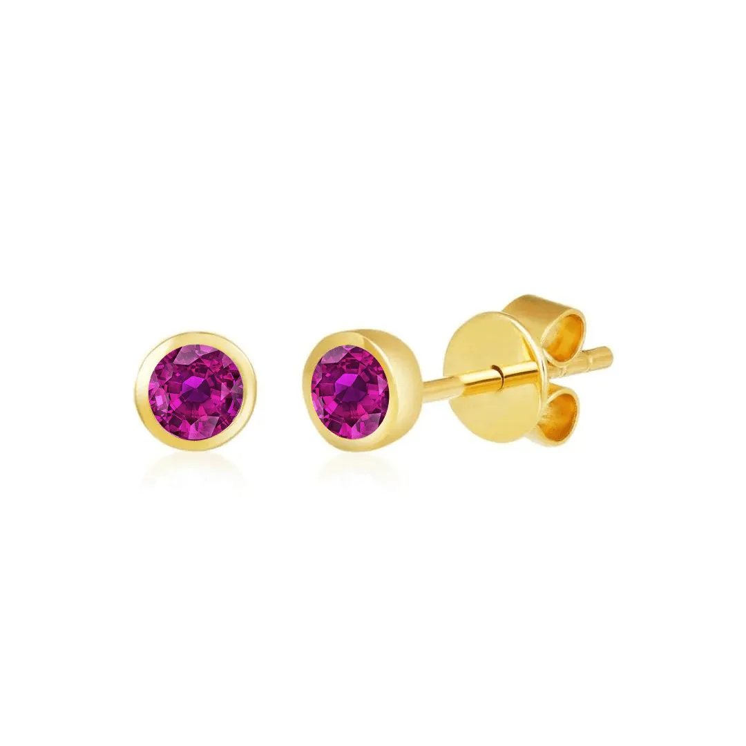 Bezel Set Gemstone Studs