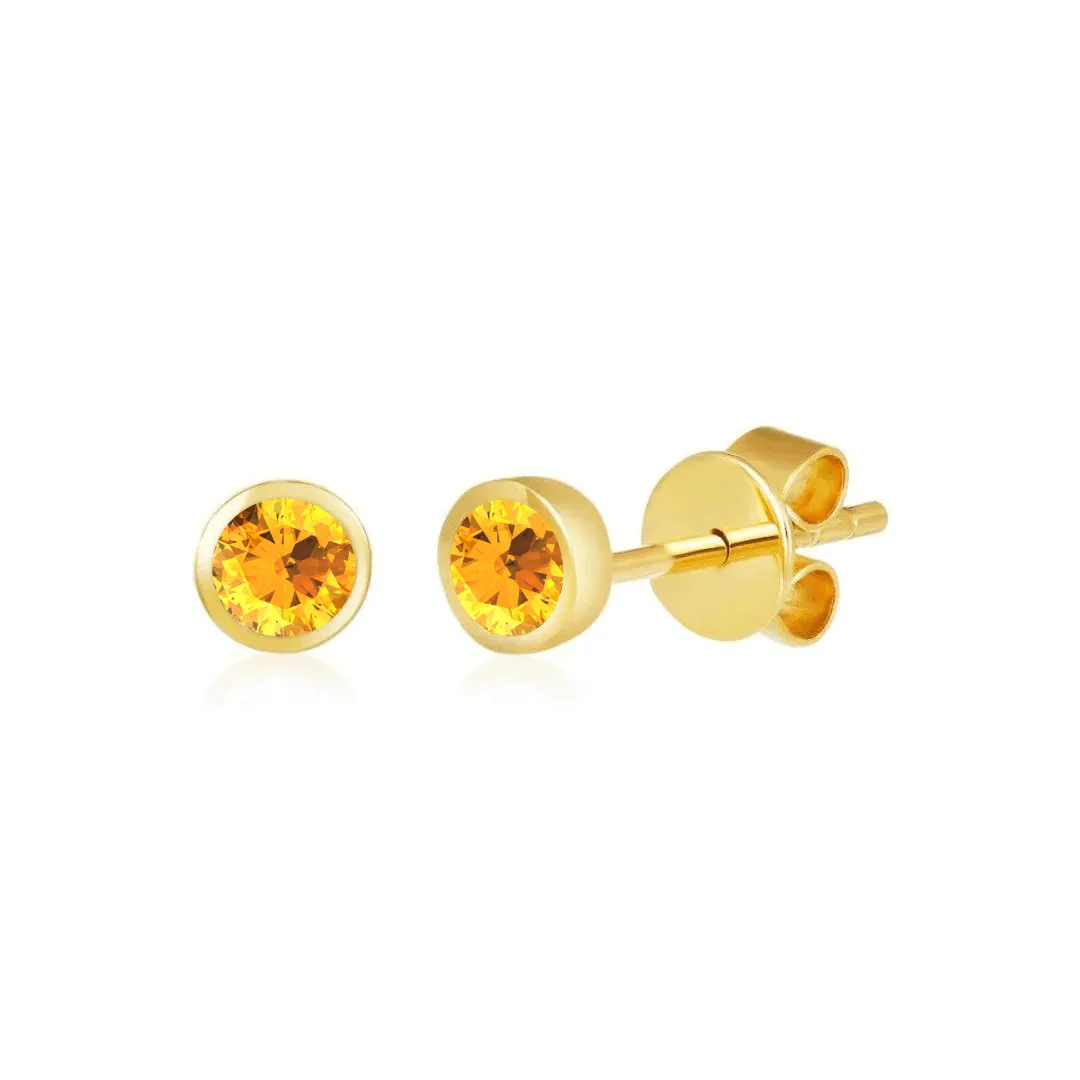 Bezel Set Gemstone Studs