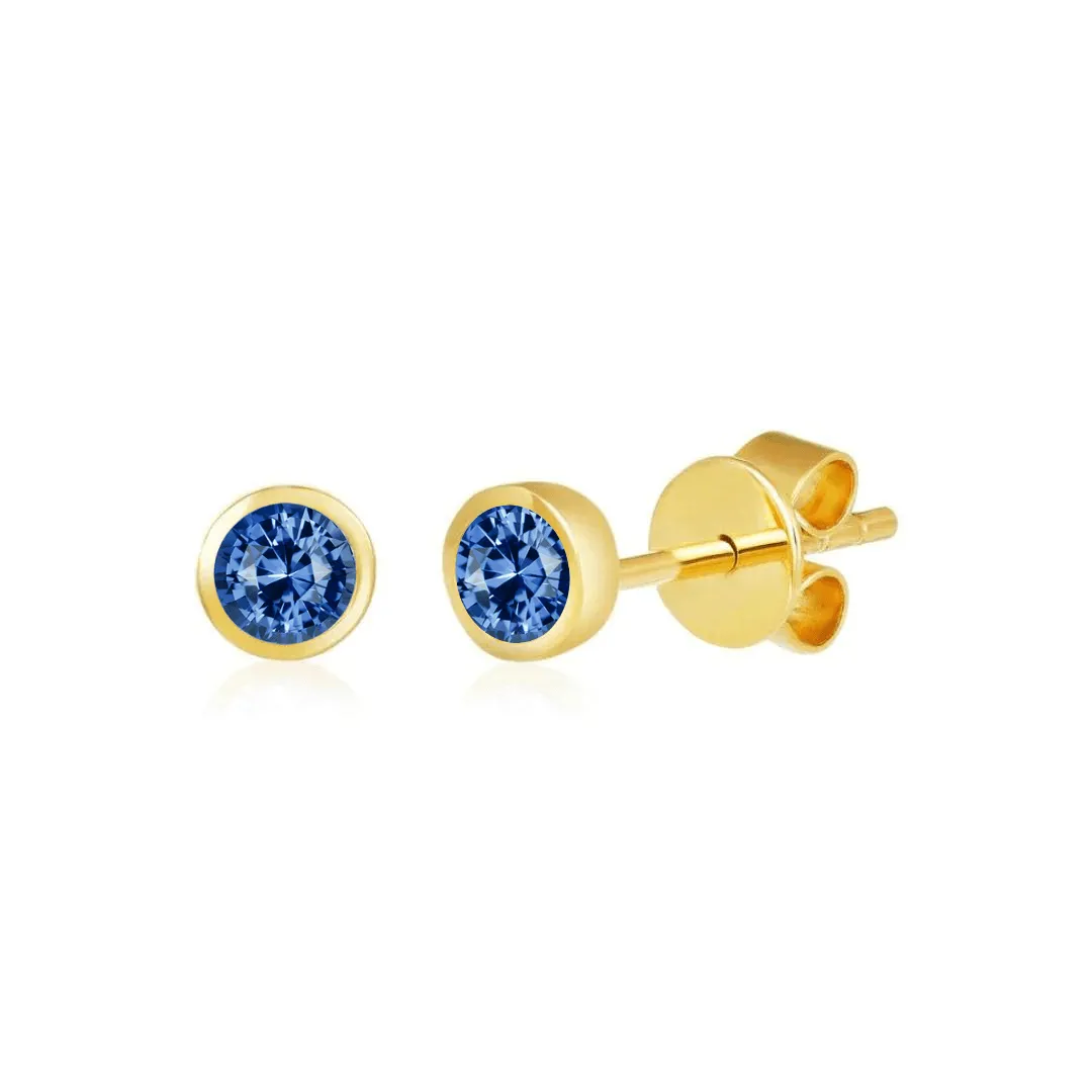 Bezel Set Gemstone Studs