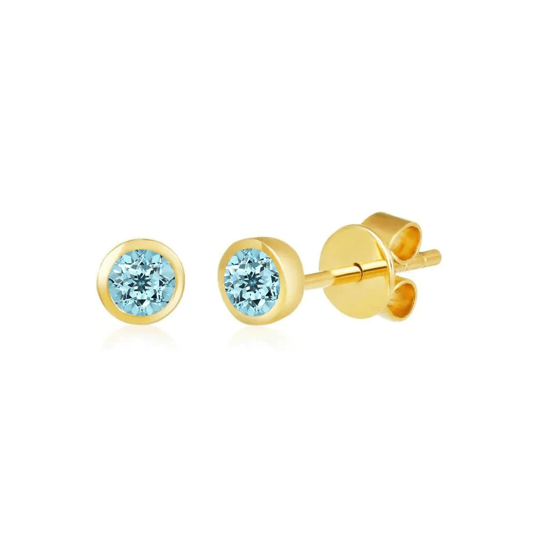 Bezel Set Gemstone Studs